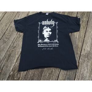 Gildan LG Faded Unholy Lizzie Borden grunge Emo Punk T-Shirt Horror Goth Gothic